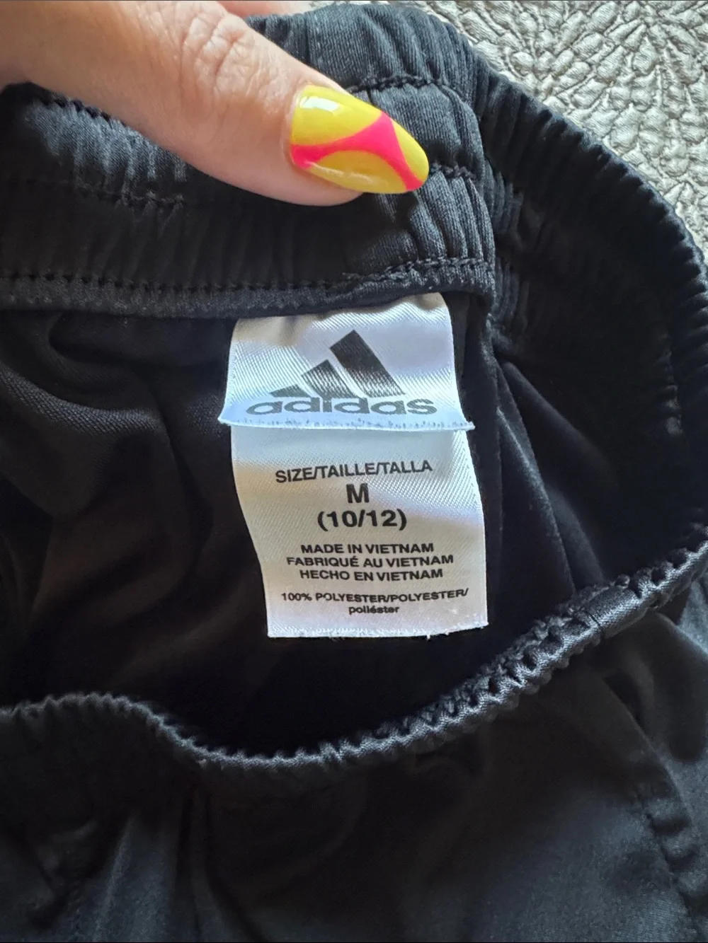 adidas Black Athletic Shorts with Vertical Logo